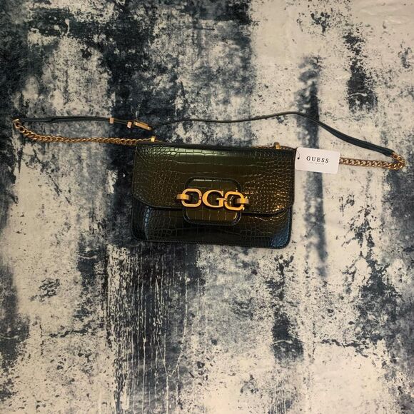 Brand New GUESS Crocodile Embossed Leather Crossbody Bag & Wallet Set - Picture 1 of 8